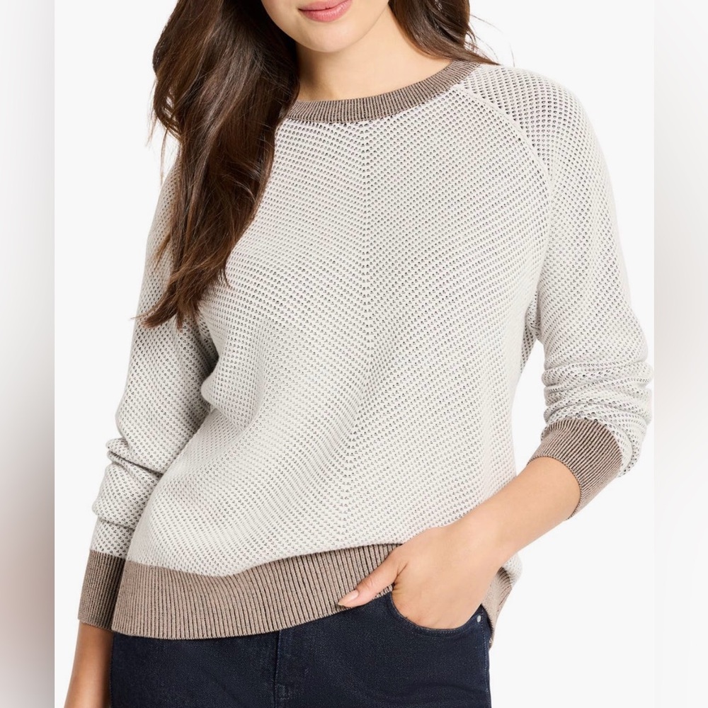 NIC+ZOE Two-Tone Gray and Brown Sweater